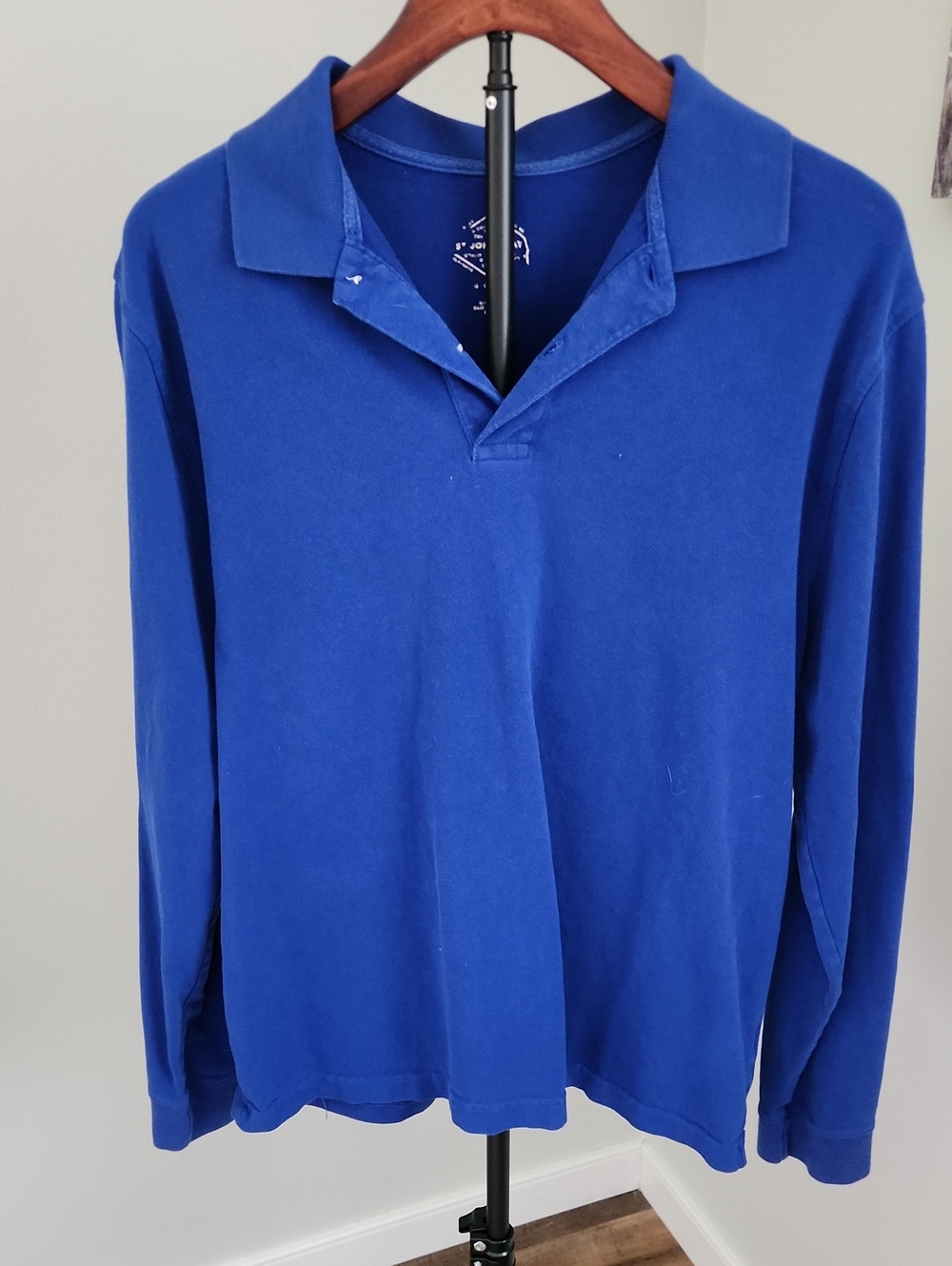 Men's Long Sleeve Polo Shirt - Royal Blue St. John's Bay Size Large